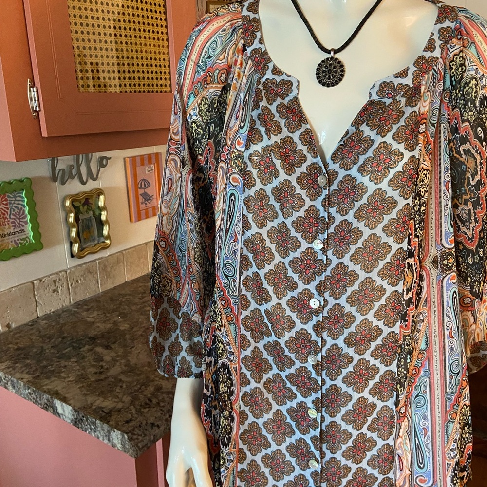 Elegant Multicolor Paisley Blouse